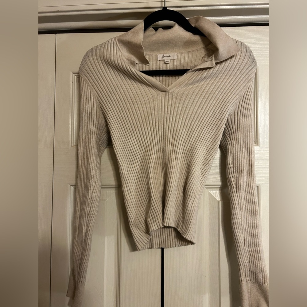 Cropped collared sweater
